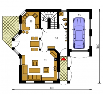 Mirror image | Floor plan of ground floor - PORTO 24